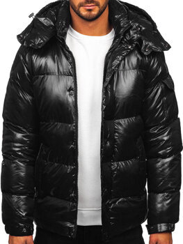 Fekete színű steppelt téli férfi dzseki Bolf 9970