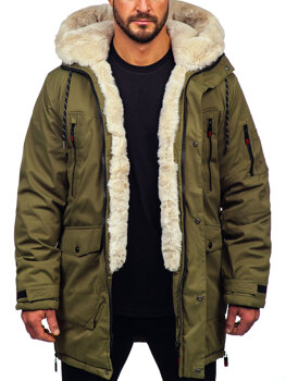 Khaki férfi téli parka kabát Bolf 5M3123