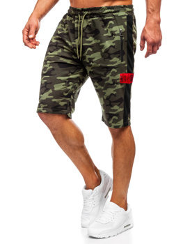 Terepmintás férfi rövid szabadidőnadrág khaki színben Bolf HW2636