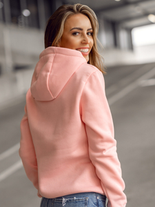 Női kenguru pulcsi világos rózsaszín színben Bolf W02B-56