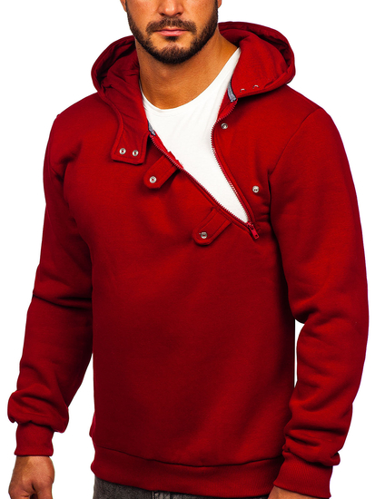 Bordó színű vastag férfi melegítőfelső kapucnival Bolf 06