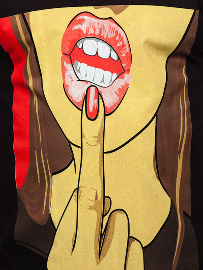 Mintás fekete színű boksz tank-top Bolf 143026