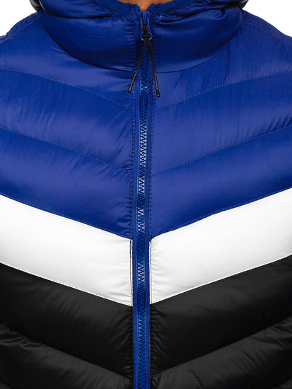 Steppelt férfi mellény kapucnival gránátkék színben Bolf HDL88004