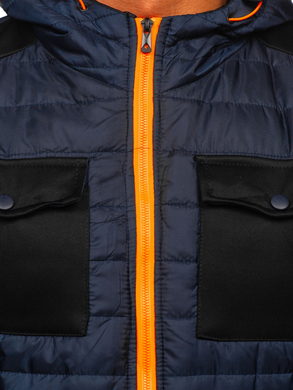 Átmeneti férfi sportdzseki gránátkék színben Bolf M10003