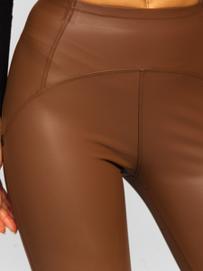 Bőrhatású női leggings camel színben Bolf J51700