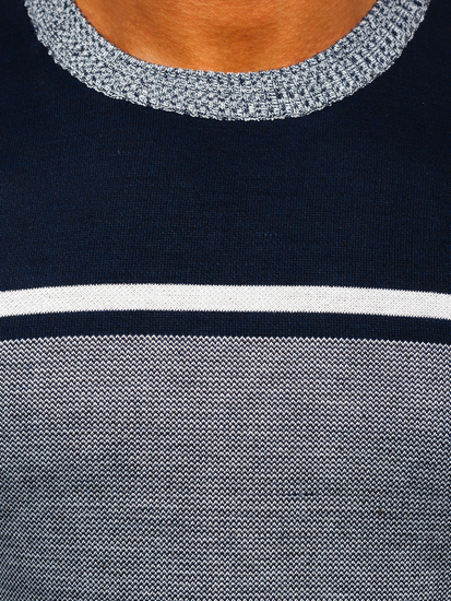 Férfi pulóver gránátkék színben Bolf 6300