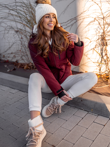 Bordó színű téli női sportdzseki Bolf HH012