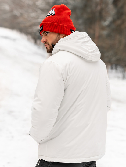 Téli férfi sportdzseki fehér színben Bolf HH011