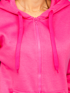 Sötét rózsaszín színű kétrészes női melegítő együttes Bolf 0003