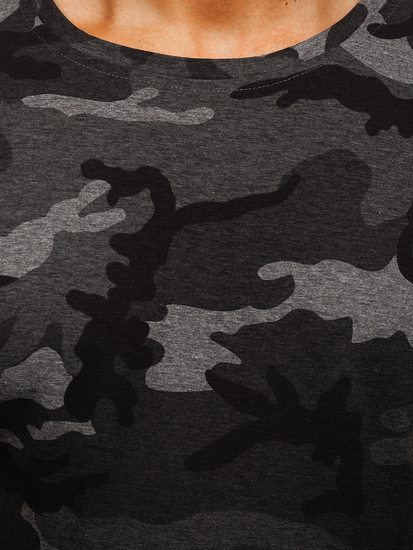 Terepmintás férfi póló grafit színben Bolf S808