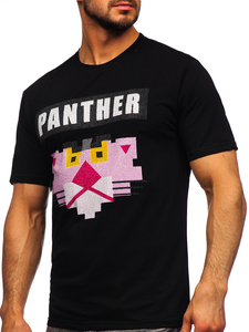 Fekete színű férfi póló mintával és applikációval Bolf 192380