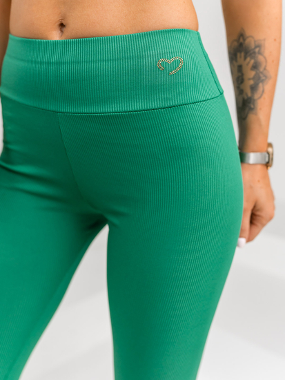 Zöld bordázott női leggings Bolf W7903A1