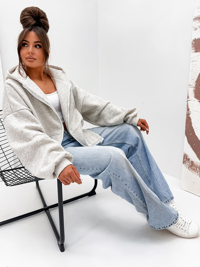 Női kapucnis pulóver szigetelt butterfly melírozott Bolf 821112