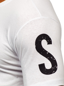 Férfi póló mintával fehér Bolf 1180