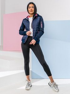 Steppelt átmeneti női dzseki kapucnival gránátkék színben Bolf KSW4001