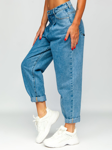 Női slouchy farmernadrág kék színben Bolf BS586