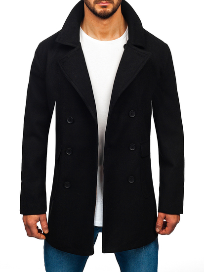 Fekete kétsoros rövid téli férfi kabát Bolf 11Z8215A2