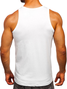 Mintás tank-top bokszoláshoz fehér színben Bolf 14831