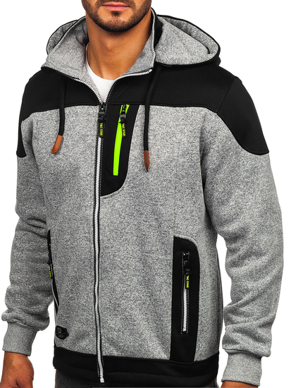 Szürke férfi kapucnis pulóver-kabát Bolf TC1262