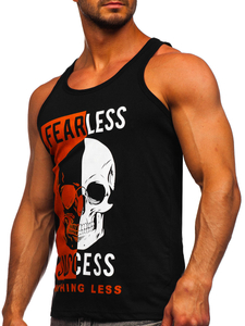 Mintás tank-top bokszoláshoz fekete színben Bolf 14841