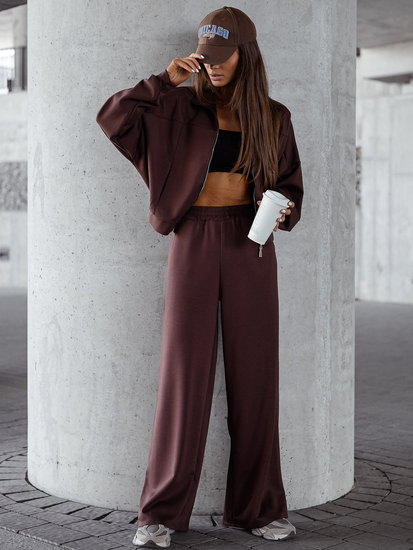 Női két darabos szett cipzárral csokoládé Bolf 821109