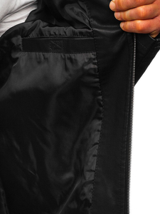 Férfi bőrdzseki fekete Bolf 1122