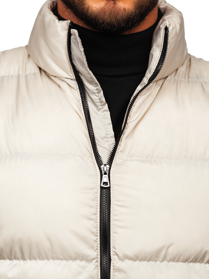 Bézs steppelt téli férfi dzseki Bolf 0025