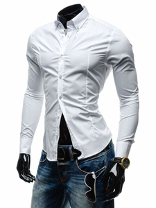 Elegáns hosszú ujjú férfi ing fehér színben Bolf 1703-1