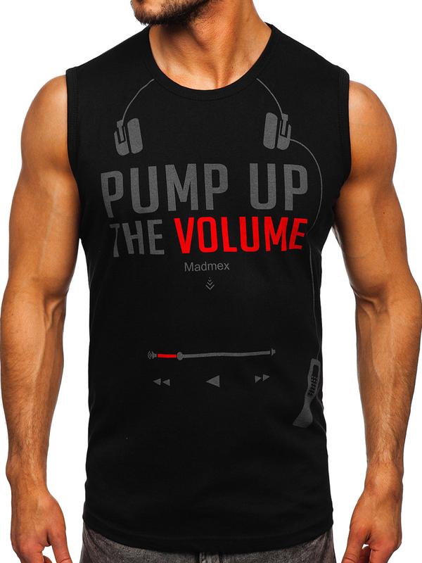 Mintás fekete színű tank-top Bolf 14815