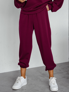 Női két darabos szett kapucnival bordó Bolf 525