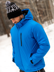 Téli férfi sportdzseki kék színben Bolf HH011