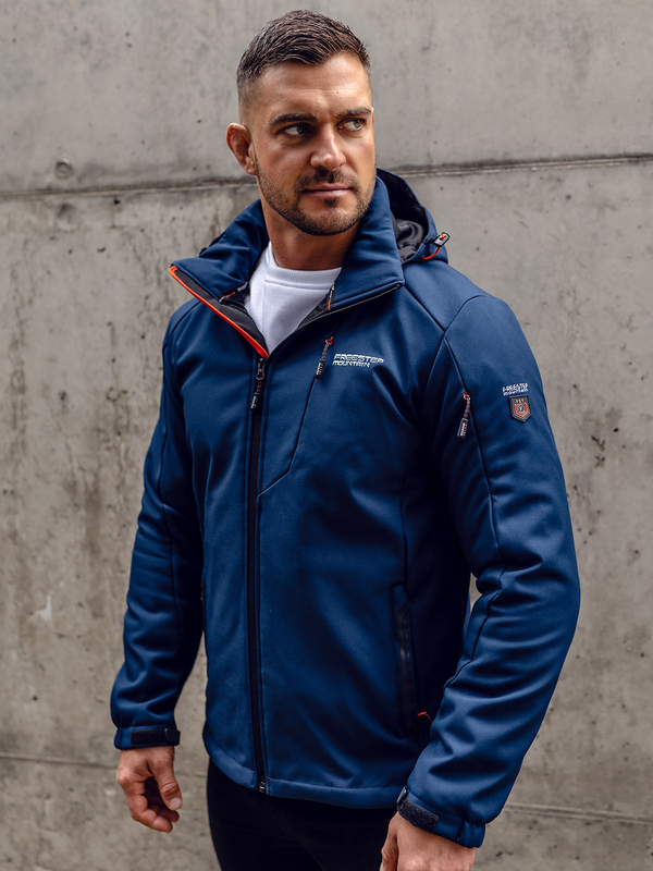 Sötétkék férfi softshell dzseki Bolf BK122A