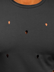 Grafit színű sima férfi t-shirt Bolf 3009