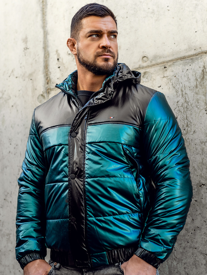 Átmeneti steppelt férfi sportdzseki zöld színben Bolf 2145