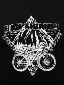 Fekete pamut férfi póló mintával Bolf MPO3557