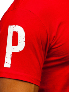 Férfi póló mintával piros Bolf 1180