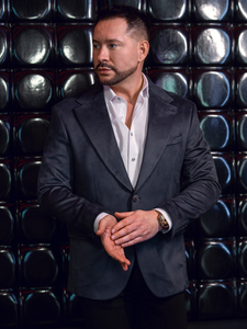 Férfi sötétkék bársony zakó Bolf 24410