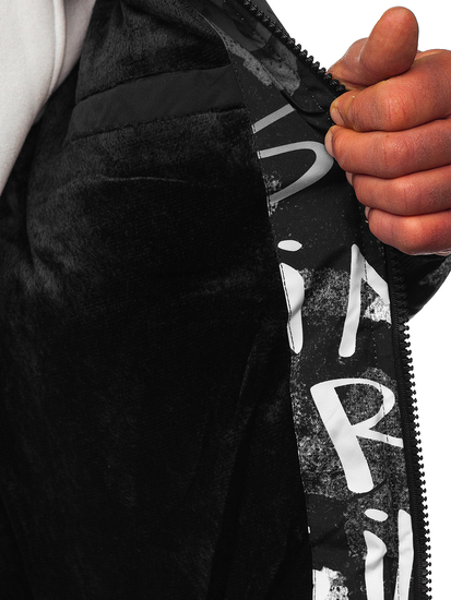 Fekete steppelt téli sportos férfidzseki Bolf 27M8102