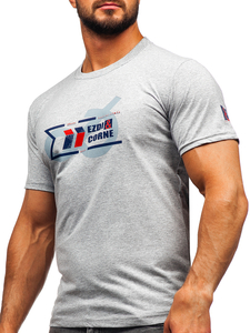 Szürke színű férfi pamut póló Bolf 14736