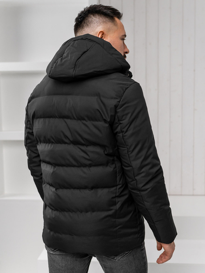 Fekete férfi téli kabát Bolf 5M3136A1