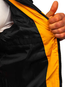 Steppelt férfi mellény kapucnival camel színben Bolf 1189