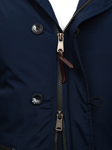 Téli férfi parka dzseki sötétkék Bolf 1795