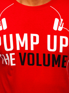 Férfi hosszú ujjú felső mintával piros színben Bolf 1219