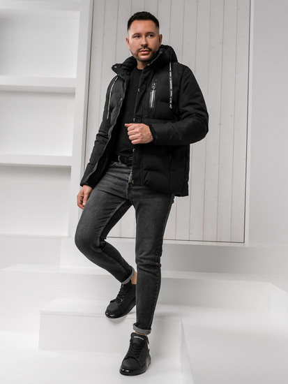 Téli férfi dzseki fekete színben Bolf 5M3136