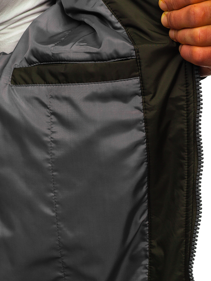 Átmeneti férfi bomberdzseki khaki színben Bolf 6523