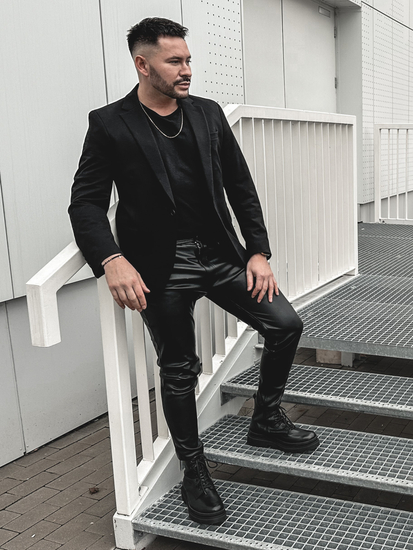 Fekete férfi okos blézer Bolf 1652A