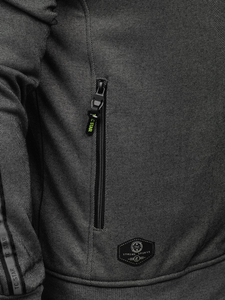 Nyitható férfi pulcsi kapucni nélkül szürke Bolf TC987