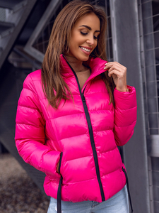 Steppelt téli női dzseki kapucni nélkül rózsaszín színben Bolf 23061