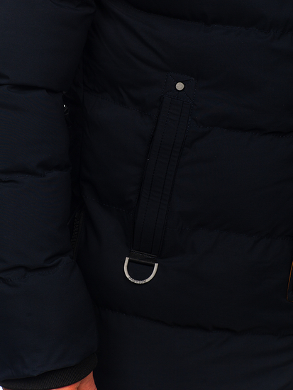 Steppelt téli férfi parka kabát gránátkék színben Bolf 7330