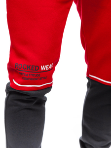 Férfi melegítőnadrág mintával piros Bolf AM85